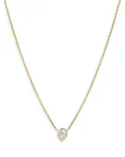 Zoe Lev 14K Yellow Gold Pear Diamond Bezel Pendant Necklace, 16-18