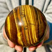 2.2LB Large Natural Tiger's Eye Ball Quartz Crystal Sphere Gem Healing Décor