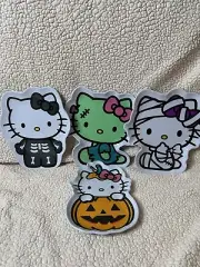 Hello Kitty Halloween Small Plates Set Of 4 Melamine Skeleton Mummy Frankie