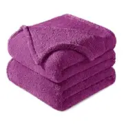 King Size Flannel Fleece Blanket, Super Soft Velvet King ( 90x104 IN ) Purple