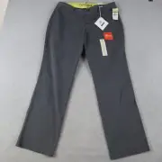 Dockers Pants Womens 14M Chino Business Casual Stretch Flex Flat Front Gray NWT