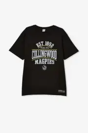 Collingwood Magpies AFL COTTON ON Mens Distressed Tee by Sporting House