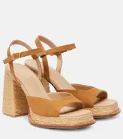 [Souliers Martinez] Souliers Martinez Gracia suede platform sandals AU 10 brown