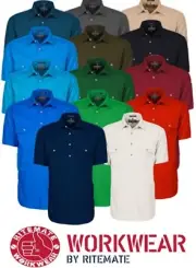 RITEMATE PILBARA CLOSED FRONT SHORT SLEEVE MENS WORK / DRESS SHIRT RM200CFS