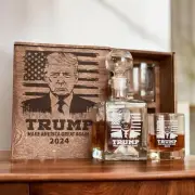 Republican Gift – Trump Whiskey Decanter Set with Etched Glasses MAGA 2024