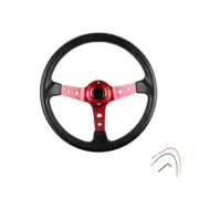 Aspeed 350mm Drifting PVC Fabric 6-bolt Deep Dish Racing Steering Wheel RED (for: Mazda)