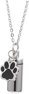 Ashes Necklace Dog Ashes Keepsake Cremation Necklace for Ashes Sympathy Engraved Container Memorial Pet Cremation Urn Dog Urns Pet Ashes Dog Ash Urn Pet Urns Black Stainless Steel