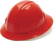Pyramex 4 point Full Brim Hard Hat with Ratchet Suspension - Red