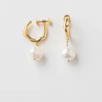在飛比找momo購物網優惠-【ete】巴洛克珍珠波紋夾式耳環(金色)
