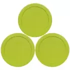 Pyrex 7201-PC Green Edamame 4 Cup Round Plastic Lid Cover 3PK for Glass Bowls
