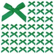 100-Pack Mini Craft Ribbon Bow 1.6x1 Inch for Craft DIY[Dark Green]