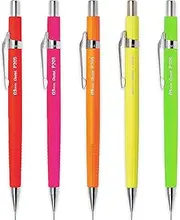 Pentel P205 Series Mechanical Automatic Pencils - Limited Edition - 0.5mm - Fluorescent Bright Set - Pack of 5