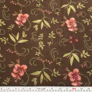 Northern Solitude by Holly Taylor for Moda Floral Brown Cotton by the HALF YARD
