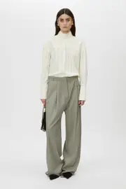 Drew Wool Tailored Pant in Mottled Stone - CAMILLA AND MARC® C&M