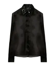 sequined organza shirt IT40,IT44,IT38 black
