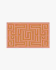 90' x 150' | Machine Washable Runner Rug | Kid & Pet Friendly | Indoor Rug | Maze Pink & Orange Rug | Ruggable
