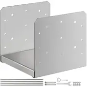 Standoff Post Base 203x203mm Adjustable Post Base Post Mender Offers Moisture Protection Adjustable Post Anchor with Fiber Drawing Surface and Full Set of Accessories for Rough Size
