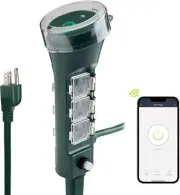 HBN Outdoor Smart WiFi Plug Waterproof Outdoor Timer with 6 Grounded Outlets