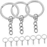 NUOBESTY 20pcs Key Ring Keychain Loop Keychain Bulk Keychain Rings Bulk Keyrings Keychain Accessories Bulk Keychain Supplies Convenient Split Key Chain Rings Stainless Steel