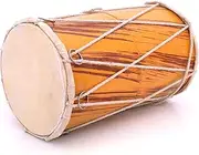 Handmade Wooden & Leather Classical Indian Folk Tabla Drum Set Hand Percussion Drums World Musical Instruments Punjabi Dhol Dholak Dholki 10 x 6 Inches Fun Birthday Housewarming Gift Ideas