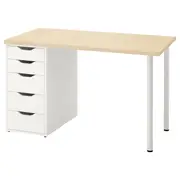 MITTCIRKEL / ALEX desk, lively pine effect/white, 120x60 cm