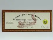 Bridge City Tool Works CT-40 Bench Plane Certificate of Authenticity