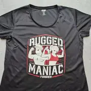 Rugged Maniac Finisher Women's XL Black Jersey Shirt NWT