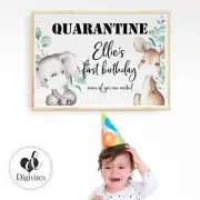 Quarantine Birthday Poster, Isolation Birthday, Australian Animals, Banner
