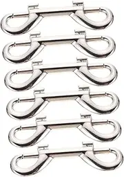 minkissy 6pcs Dog Leash Clip Buckles Double Ended Snap Hooks for Pet Leash Multipurpose Snap Hook Zinc Alloy Dog Chain