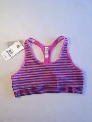 NWT UNDER ARMOUR GIRLS PINK/GRAY SPORT BRA 1264662 SIZE XL $24.99 Bin I