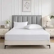 Lakora Fitted Sheet Set,1000TC Microfiber Soft Bedding - Deep Pocket(35CM),2-Piece Set Without Flat Sheet (White,King Single)