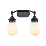 Innovations Genesis 2 Light LED Vanity, Black Trans/Globe - 414-2W-BK-6W-LED