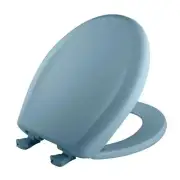 BEMIS Toilet Seat 14.375" Soft Close Round Plastic Closed Front In Twilight Blue