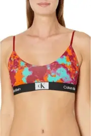 Calvin Klein 1996 Unlined Bralette Multicolor Print QF7216 ,S