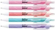Uni Ball Jetstream Extra Fine & Micro Point Click Retractable Roller Ball Pens Rubber Grip Type 0.38mm - Black Ink - 5 Body Color Value Set