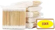 SSKR NATURAL ECO-FRIENDLY BAMBOO EARBUDS, Q-TIPS, 100% COTTON BUDS, 3 PACKS (100 PCS PER PACK)