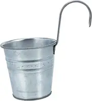 Toddmomy 3pcs Vintage Flowerpot Farmhouse Decor Vintage Decor Small Bucket Bucket Flower Decorations Plant Hanger Indoor Plants Hanging Basket Railing Flower Pots Home Supplies Silver Iron