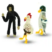Pawise Dog Pet Toy 3Pc (Duck 33Cm, Chicken 35Cm, Monkey 39Cm) Fun Chew Soft Plush Durable Stuffed Training