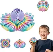 Gear Ball 3D Printed Fidget Toy Spinning Gear Sphere for Stress Relief Anxiety Fun Desk Toy for Adults Kids Stocking Filler Birthday Christmas White Elephant Gifts (Lustrous Rainbow, Diameter: 2.5 In)