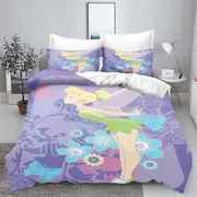 c383 Tinker Bell Anime Disney Bedding Set Duvet Cover 100% Polyester Suitable For Children And Adults 3-Piece Set 1 Quilt Cover ee383