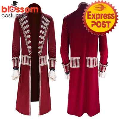 N1536 Peter Pan Wendy Captain Hook Cosplay Pirate King Fantasia Mens Costume