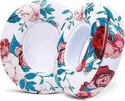 WC Extra Thick Replacement Earpads for Beats Solo 2 & 3 by Wicked Cushions - Ear Pads for Beats Solo 2 & 3 Wireless ON-Ear Headphones - Soft Leather, Luxury Memory Foam, Strong Adhesive | Floral White