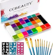 CCbeauty Body Painting Colours Face Paint Professional Theatre Make-Up Oil Based Non-Toxic Makeup Palette Halloween Body Art Party Makeup