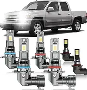 HUOKEDS for Chevy Colorado 2004-2012 Fog Lights Bulbs Combo, 6pcs Super Bright White Multi Beam Fog Lights Blubs Package, 1:1 Size as Stock Bulbs, Plug and Play