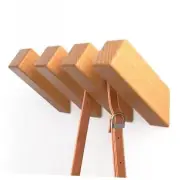Wooden Coat Hooks 4Pack, Natural Wood Hooks for Wall Beech Wood -4 Pack