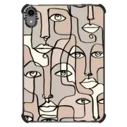 iPad mini (6th gen) iPad Impact Case FACE MOSAIC SKETCH 2 DARK SKIN IPAD, ABSTRACT GIRL MINIMAL PEOPLE FEMALE ILLUSTRATION By Ebi Emporium