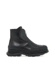 Alexander Mcqueen Zip Tread Slick Ankle Boots