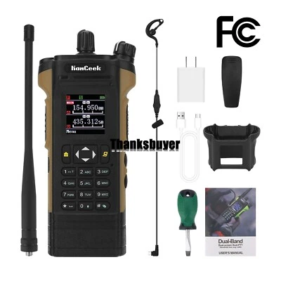 HAMGEEK APX-8000 12W Dual Band Radio VHF UHF Walkie Talkie Duplex Mode+Earphone