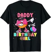 [X.Style] Daddy of The Birthday Girl Shirts Donut Dab Birthday ds405 T-Shirt (S) Black