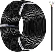 4 Core PVC Electronic Wire Tinned Copper Core 18/20/22/24/26AWG UL Certified Transparent Wire 20-100FT for Car Harness Charging Data Cable Engineering Or City Wiring(100ft,18AWG-4C)